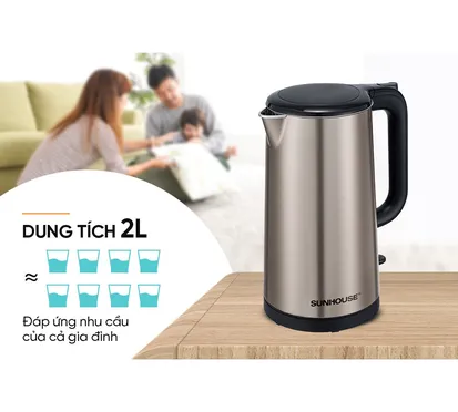 Ấm Siêu Tốc Inox 2 Lớp 2 Lít Sunhouse SHD1396 5