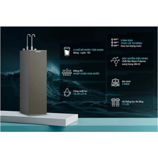 Máy Lọc Nước RO Nóng Nguội Lạnh UltraX Sunhouse SHA76601S 11 Lõi