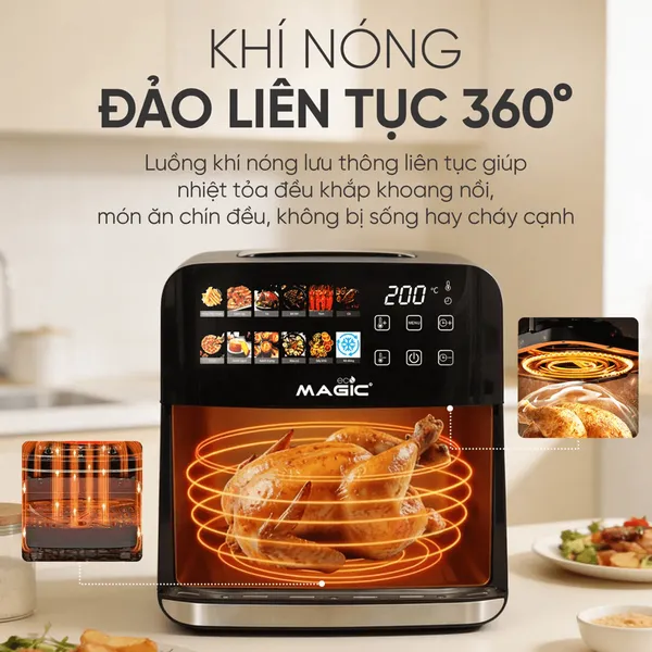 Nồi Chiên Không Dầu Magic Eco AC-162 8 Lít