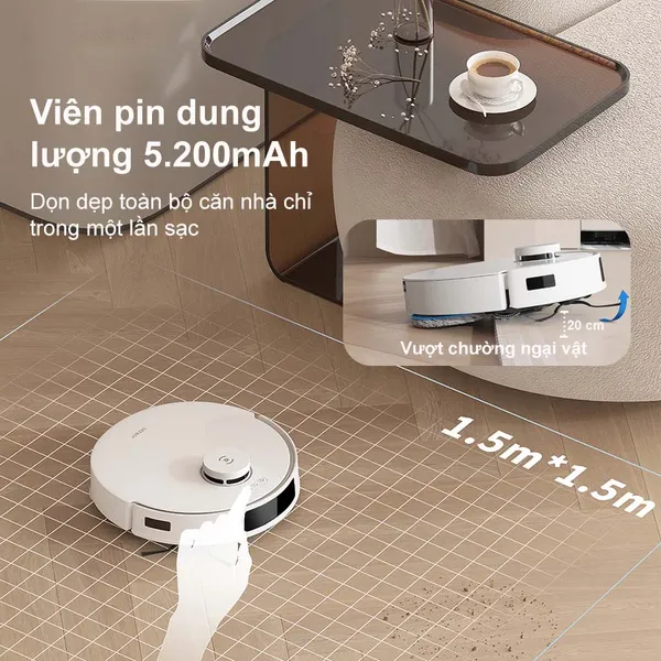 Robot Hút Bụi Thông Minh Ecovacs T30e Pro Omni Màu Trắng