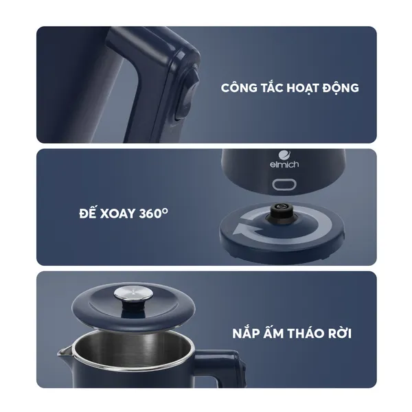Ấm Đun Siêu Tốc Elmich KEE-9148 1.7 Lít