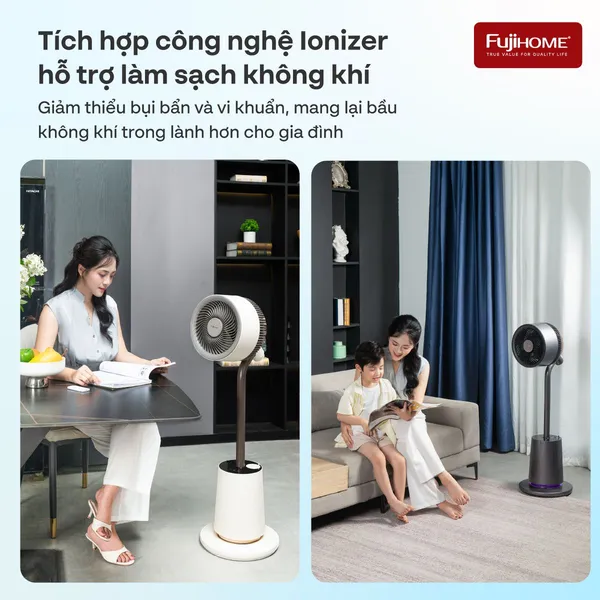 Quạt Tuần Hoàn Thông Minh, Ra Lệnh Giọng Nói Fujihome Luxury CFR01PRO-VOICE (Màu trắng)