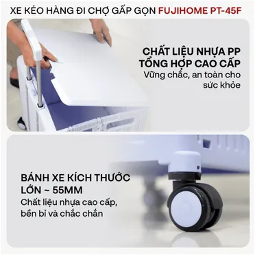 Xe Kéo Hàng Đi Chợ Rút Gọn Fujihome PT-45F 3