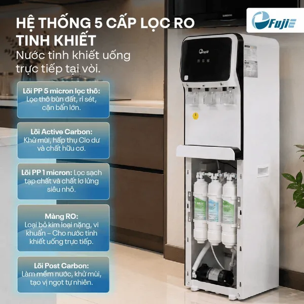 Máy Lọc Nước RO Tích Hợp Làm Nóng Lạnh Cao Cấp FujiE WPD5300C