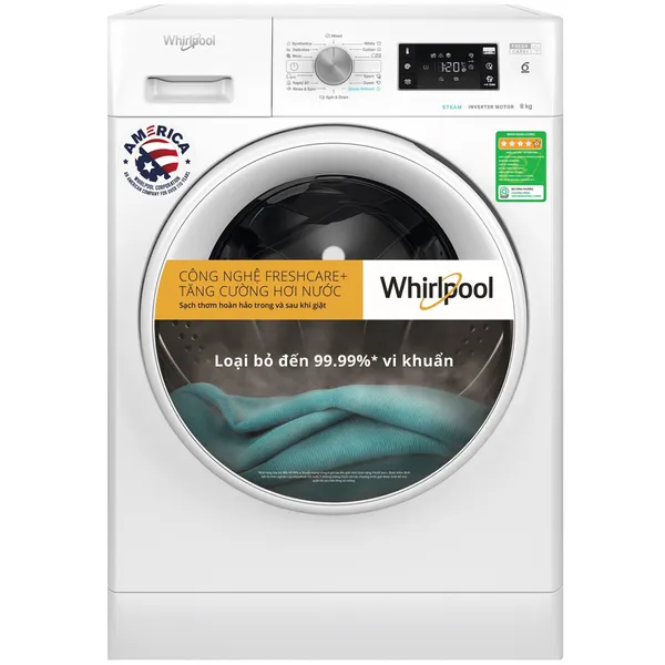 Máy Giặt Whirlpool Inverter 8 Kg FFB8458WV EU