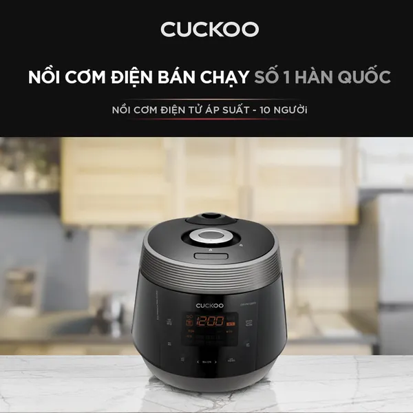 Nồi Cơm Điện Tử Áp Suất Cuckoo CRP-PWV1008F/BKDSCRVNCV 1.8 Lít