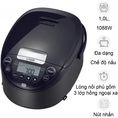 Nồi Cơm Điện Cao Tần Tiger JPW-H10V 1.0 Lít - Nhật Bản