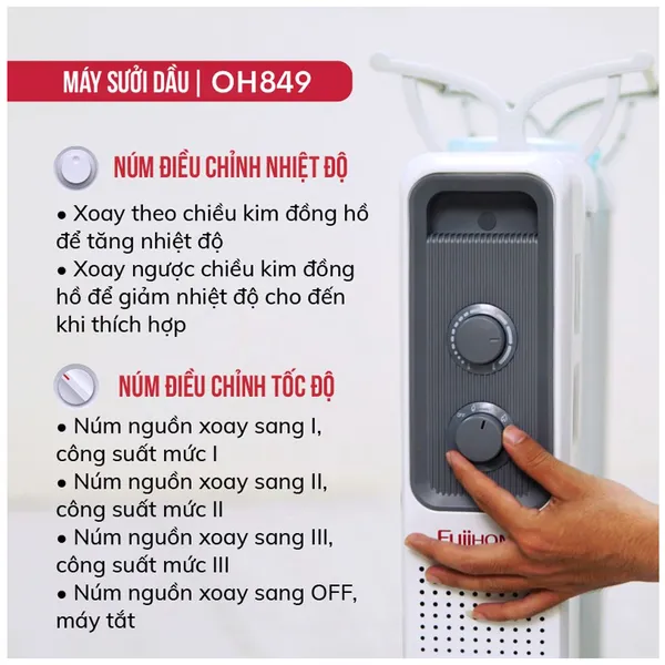 Máy Sưởi Dầu Fujihome OH849