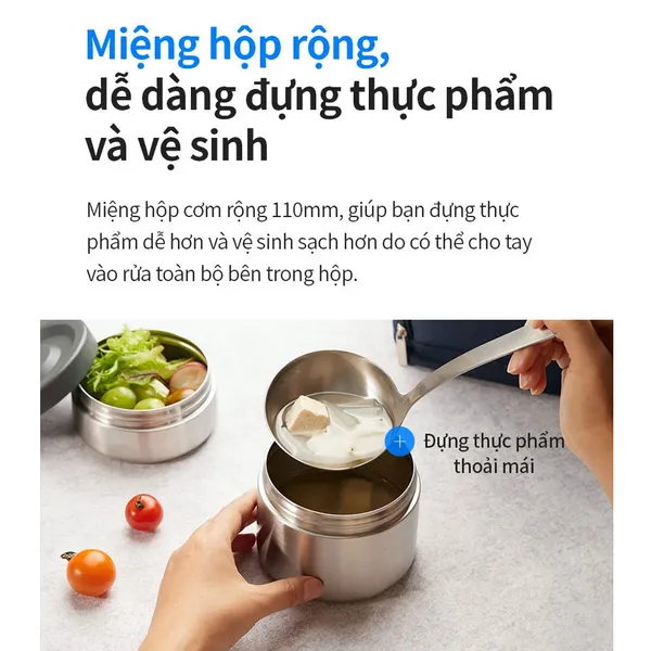 Bộ Hộp Cơm Giữ Nhiệt LocknLock Easy Carry LHC8039BLU