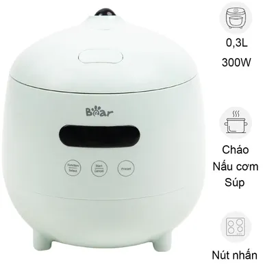 Nồi Cơm Điện Bear DFB-B12F1 0.3 Lít - Hàng Quốc Tế - Bản Tiếng Anh