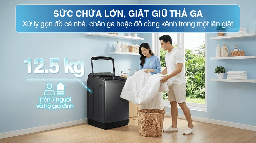 Máy Giặt Samsung Inverter 12.5 Kg WA40F12E4CSV