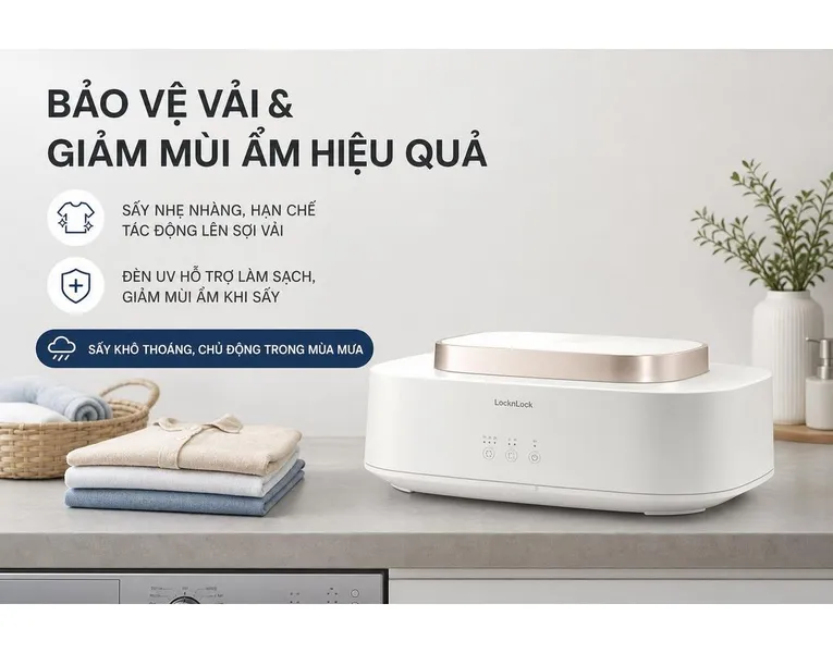 Tủ Sấy Quần Áo Gấp Gọn Lock&Lock END112IVY 600W