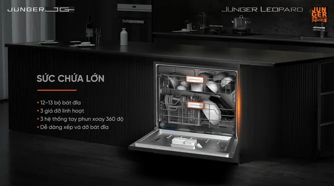 Máy Rửa Bát Junger Leopard DWJ-136-VG - Xuất Xứ Thái Lan 11