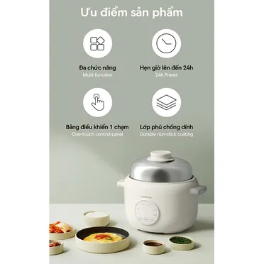 Nồi Điện Đa Năng LocknLock EJP186IVY 500W 1.6 Lít Màu Ngà 5