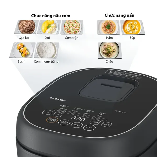 Nồi Cơm Điện Tử Toshiba RC-18DR4TVN(H) - 1.8 Lít - Xuất Xứ Thái Lan