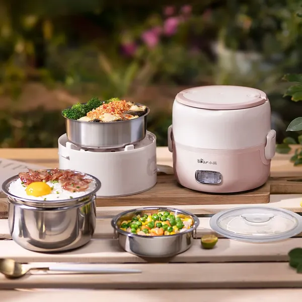 Hộp Cơm Điện Cầm Tay Bear DFH-B20S6 2 Lít - Hàng Quốc Tế - Bản Tiếng Anh