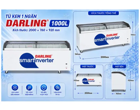 Tủ Đông Darling Inverter 1000 Lít DMF-9079ASKI 0