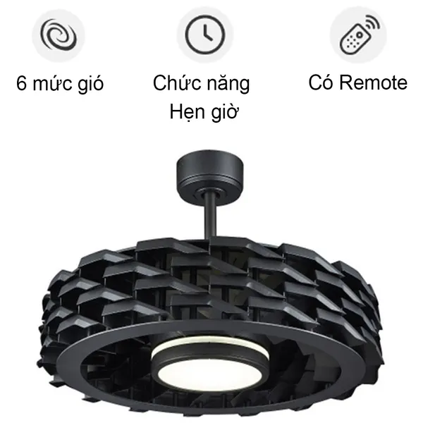 Quạt trần BENNY Firenze BF-C73BLSC, màu cà phê