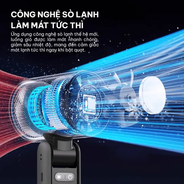 Quạt Sạc Cầm Tay Có Sò Lạnh Comet CRF1302 10W