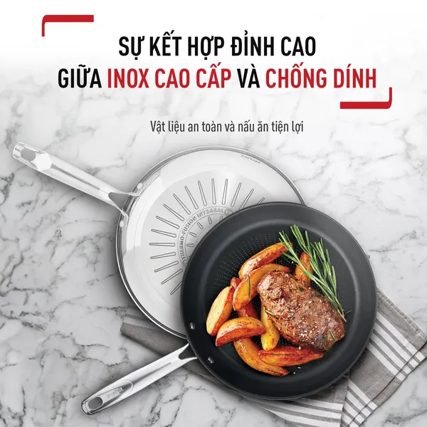Chảo Chiên Inox Cao Cấp Tefal Duetto Plus 26cm