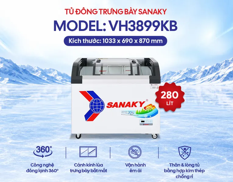 Tủ Đông Sanaky 280 Lít VH-3899KB