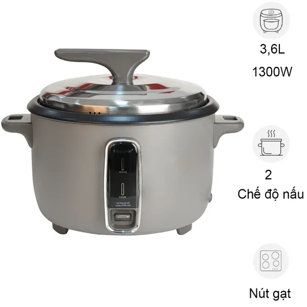 Nồi Cơm Điện Nắp Rời Happy Cook HCD-360G 3.6 Lít