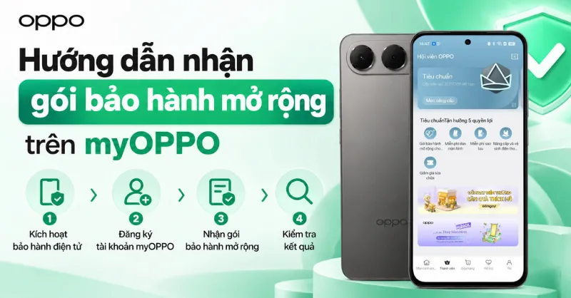 Hướng dẫn nhận gói bảo hành mở rộng trên myOPPO