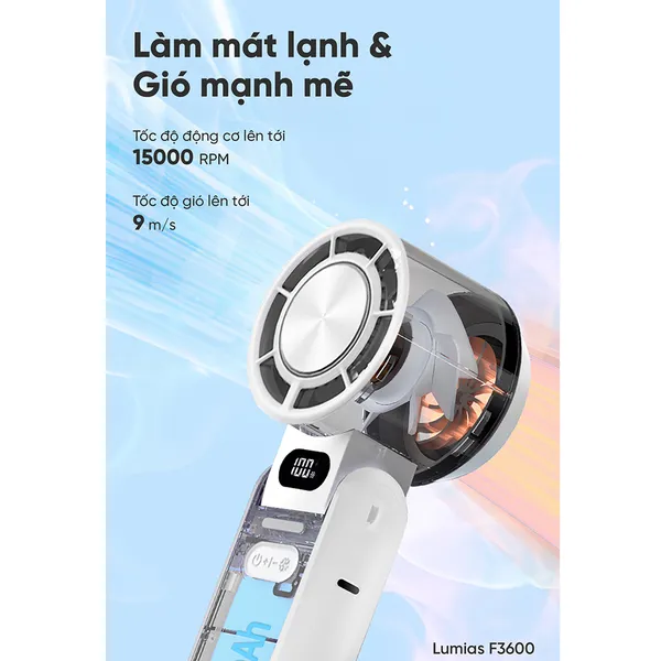 Quạt Cầm Tay Mini Có Sò Lạnh Lumias F3600
