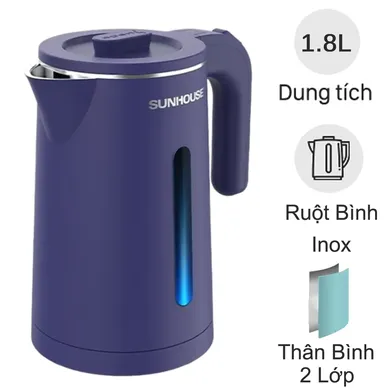 Ấm Siêu Tốc Inox 2 Lớp Sunhouse SHD1355 1.8 Lít
