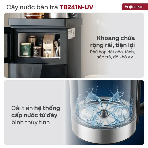 Cây Nước Nóng Lạnh Có Ngăn Khử Khuẩn UV Fujihome TB241N-UV