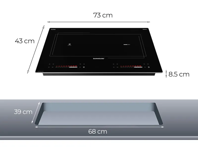 Bếp Đôi Điện Từ Hồng Ngoại Sunhouse SHB82191-VMC 4400W