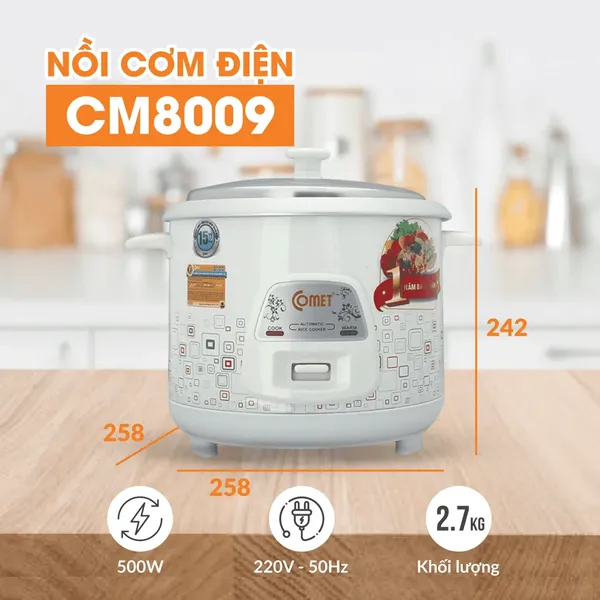 Nồi Cơm Điện Comet CM8009 1.2 Lít