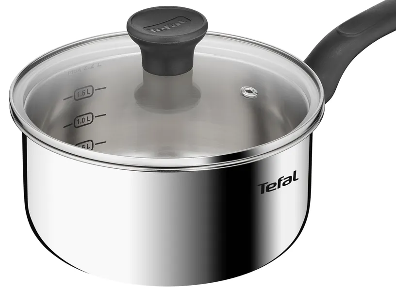 Quánh Inox Liền Khối Có Nắp Tefal Starter E3252395 - 18cm