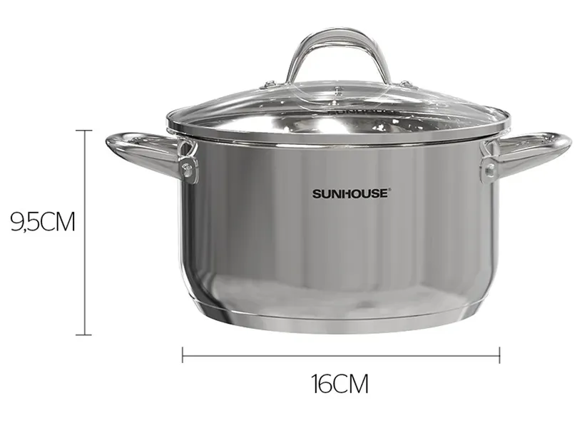 Nồi Inox 3 Đáy Sunhouse SHG301-16
