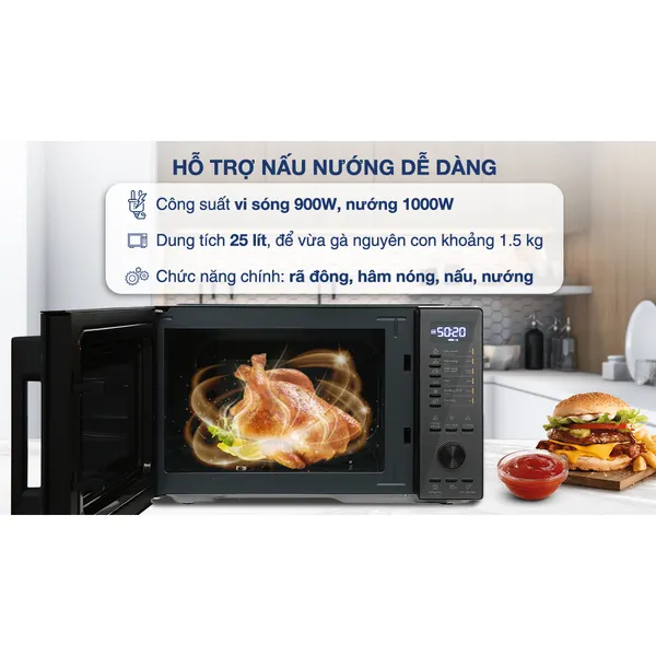 Lò Vi Sóng Có Nướng Electrolux EMG25D22BM 25 Lít
