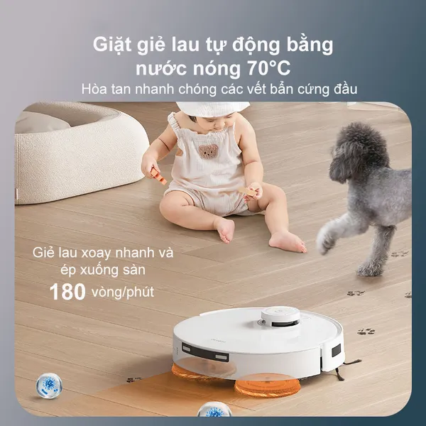 Robot Hút Bụi Thông Minh Ecovacs T30e Pro Omni Màu Trắng