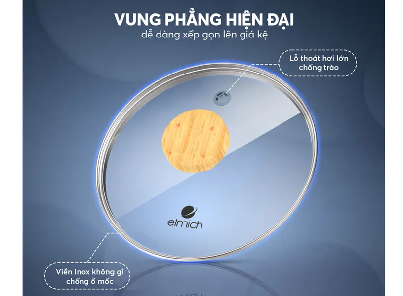 Bộ Nồi Chảo Chống Dính Vân Gỗ Elmich Nature EL-5206MG04