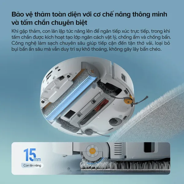 Robot Hút Bụi Roborock Curv 2 Flow Màu Trắng