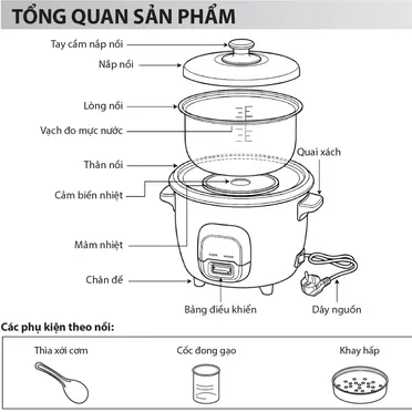 Nồi Cơm Điện Nắp Rời Simplehome G3803 3