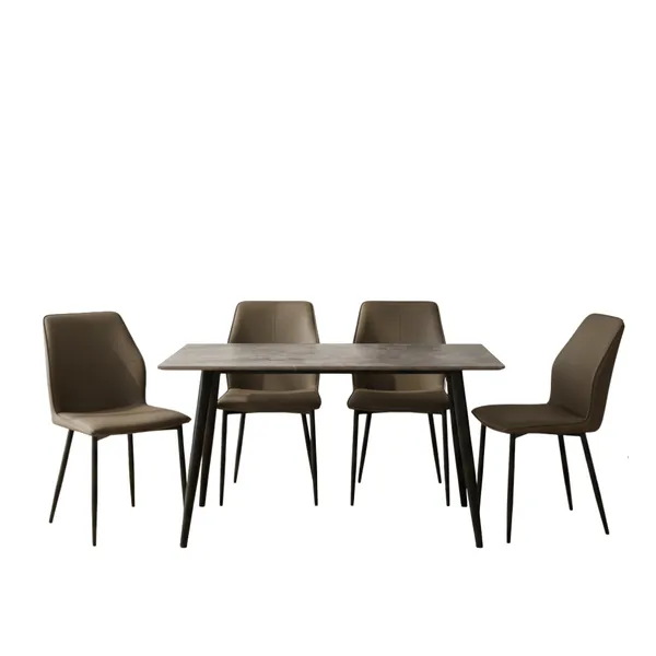 Bộ Bàn ăn TB1162 Xám + 4 Ghế ăn CY5291 Xám
