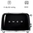 Máy nướng bánh mì Smeg TSF01BLEU, Màu đen