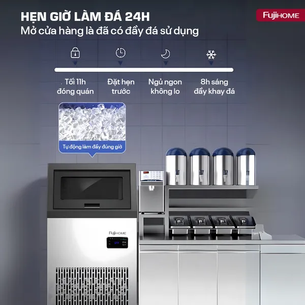 Máy Làm Đá Kèm Lọc Nước UF Fujihome IM70C