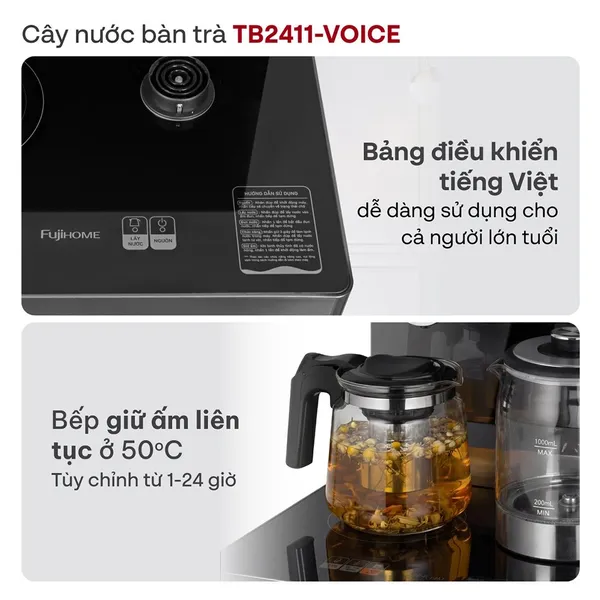 Cây Nước Bàn Trà Điều Khiển Bằng Giọng Nói Fujihome TB2411N-Voice