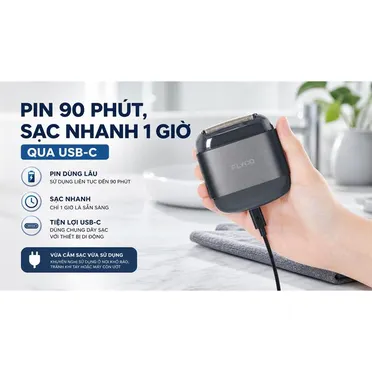 Máy Cạo Râu Điện Flyco F8VN Màu Xám 12