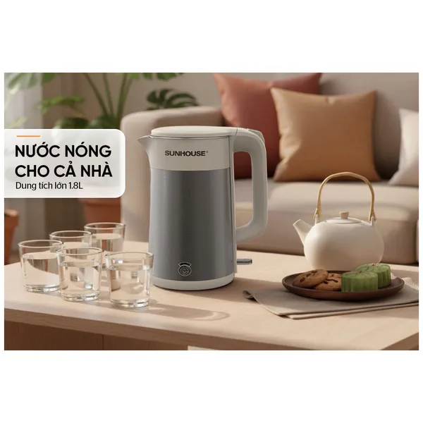 Ấm Siêu Tốc Inox 3 Lớp 1.8 Lít Sunhouse SHD1376