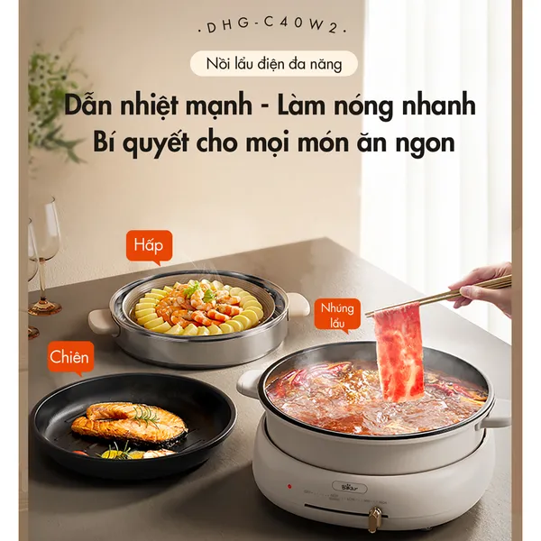Nồi Lẩu Nướng Đa Năng Bear DHG-C40W2