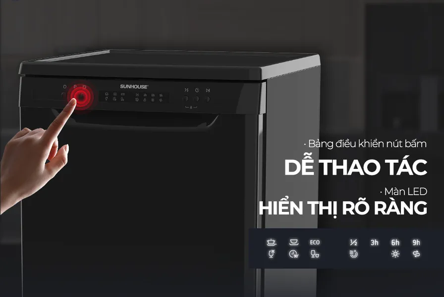 Máy Rửa Bát Sunhouse SHB8014SMB