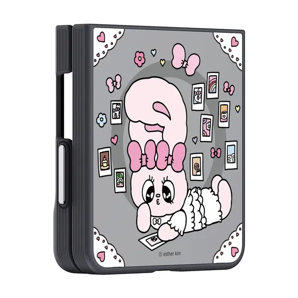 Ốp Lưng Gương Magnet Samsung Galaxy Z Flip8, Esther Bunny Hồng