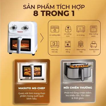 Nồi Chiên Không Dầu Masuto MSChef 6.0 Lít 7