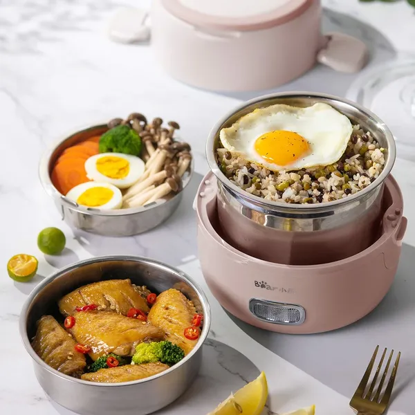 Hộp Cơm Điện Cầm Tay Bear DFH-B20S6 2 Lít - Hàng Quốc Tế - Bản Tiếng Anh